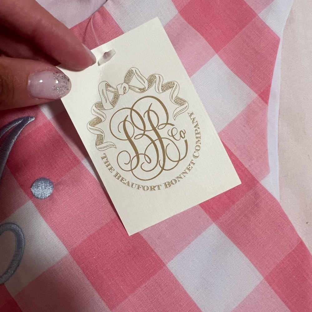 The Beaufort Bonnet Company Mae Ryan Romper Hamptons Pink Check Girls 10 - Picture 4 of 6